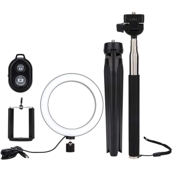 Lampa pierścieniowa 8 cali metalowa pilot selfi stojak [23140000823]